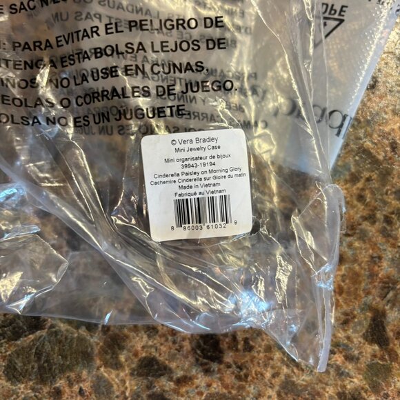 New Vera Bradley x Disney Mini Jewelry Case Cinderella Paisley Limited Edition - Picture 10 of 10